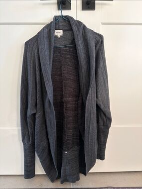 Wilfred Charcoal Open-Front Cardigan
